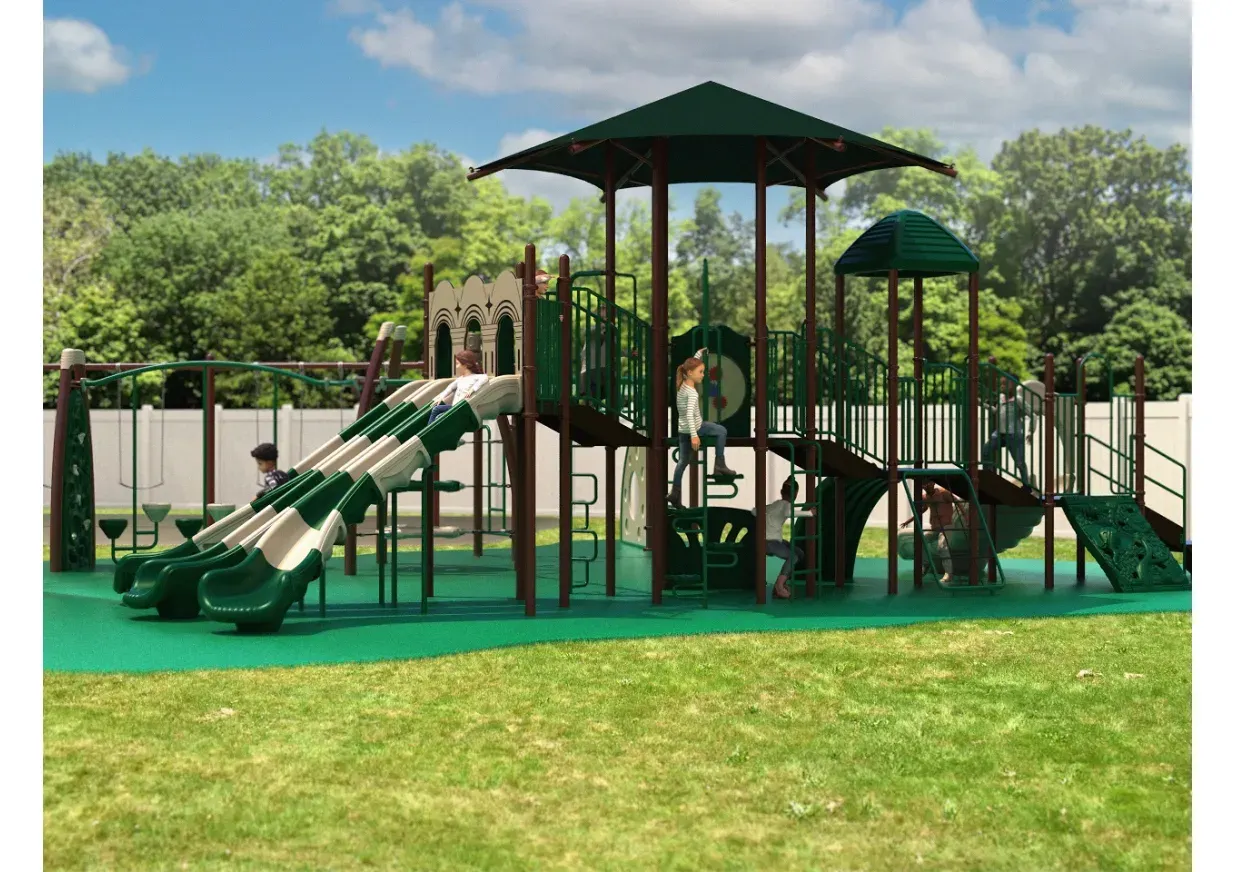 Compact backyard playset designed for a smaller yard