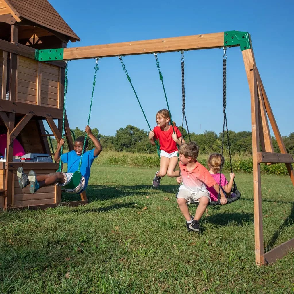Mystic Cove Wooden Swing Set