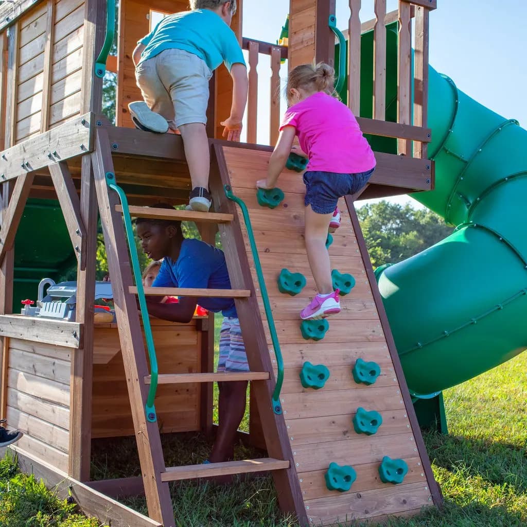 Mystic Cove Wooden Swing Set