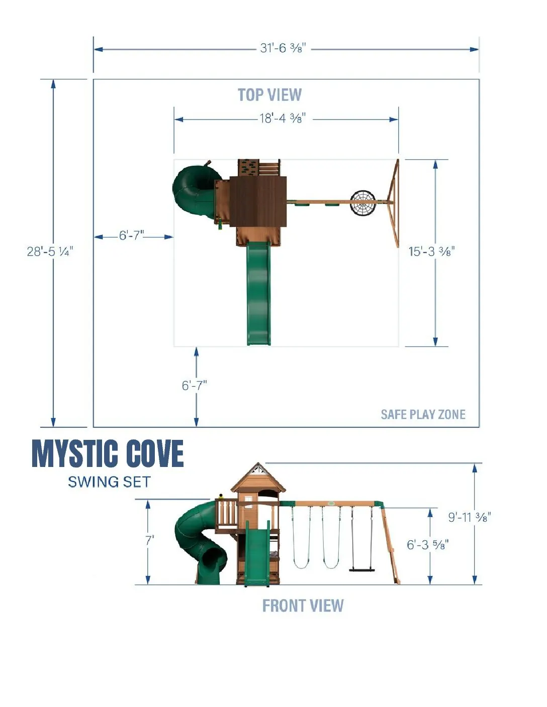 Mystic Cove Wooden Swing Set