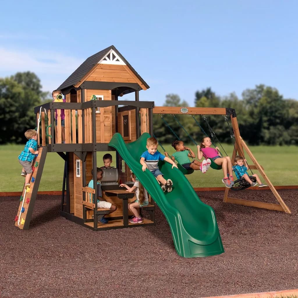 Boulder Creek Wooden Swing Set