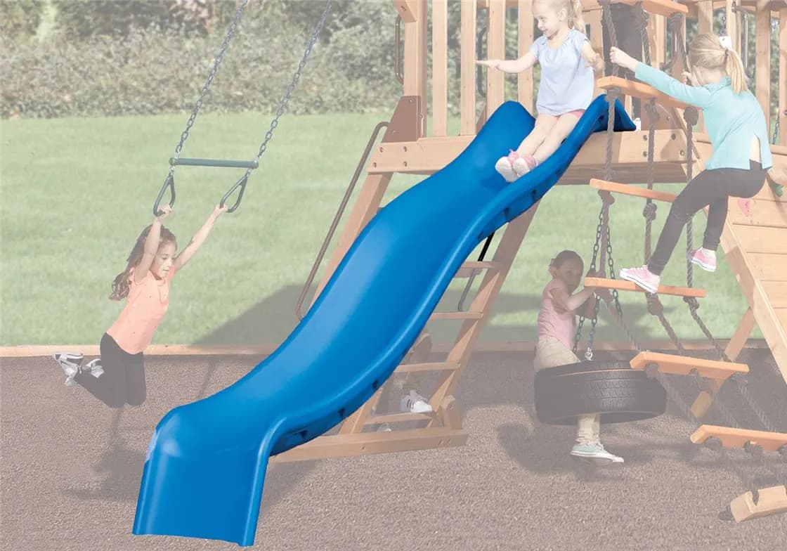 Double Wall Wave Slide 10′ Blue