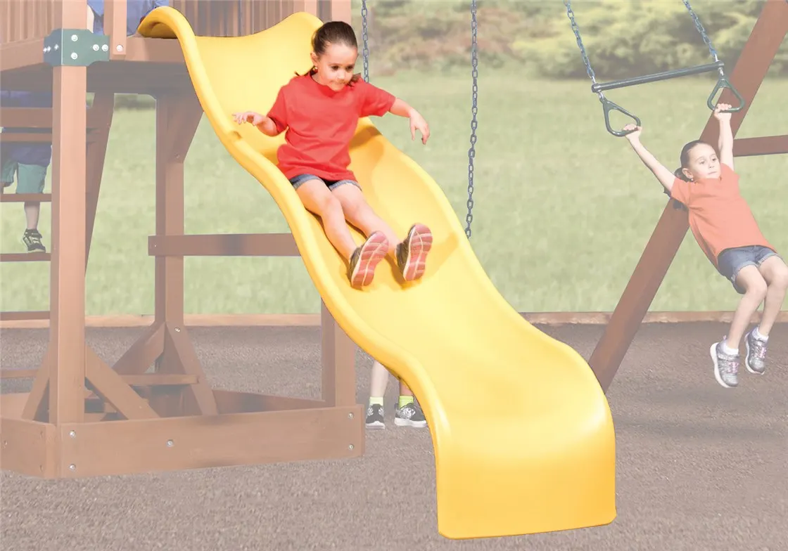 Double Wall Wave Slide 10′ Yellow