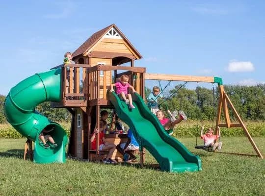 Mystic Cove Wooden Swing Set