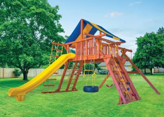 6.5 Jaguar MegaSized Playcenter w/ BYB Tarp and Yellow DoubleWall Scoop Slide